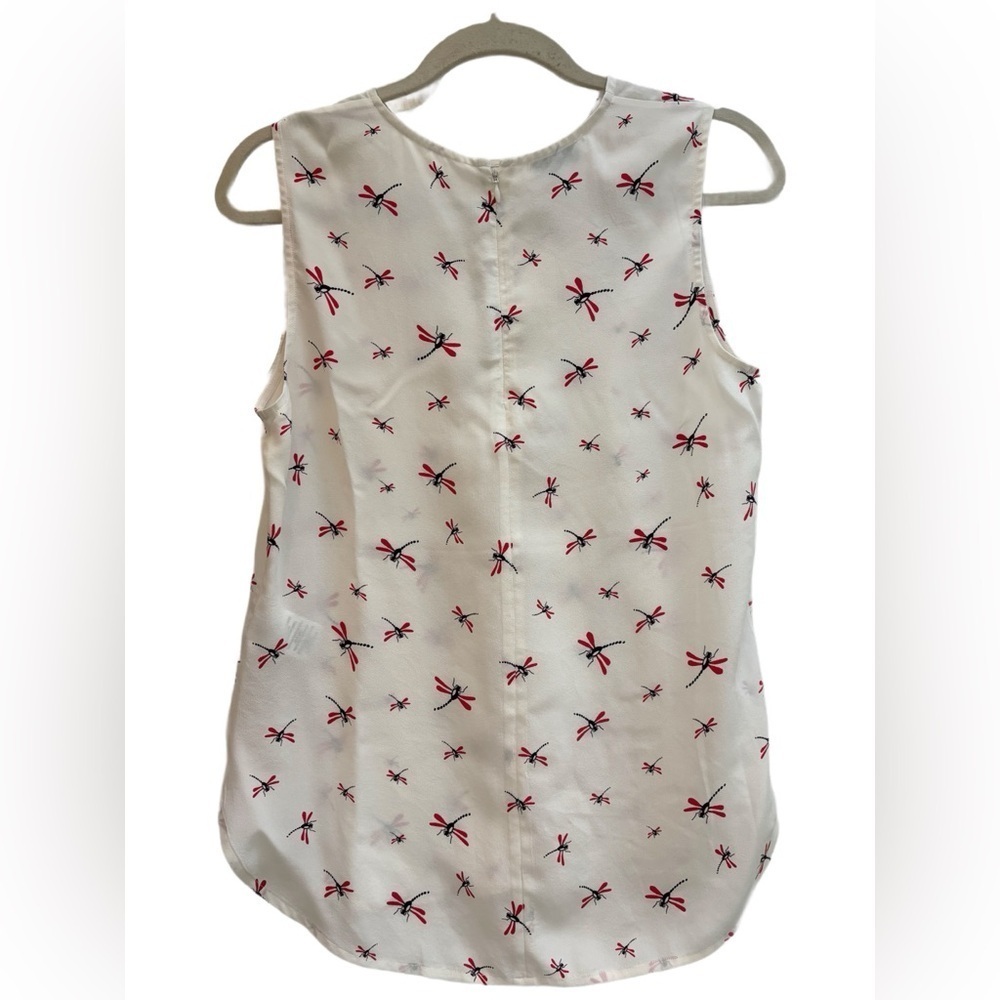 Equipment Femme “Lyle” 100% Silk Sleeveless dragonfly allover printed blouse 🖤 - Picture 3 of 10